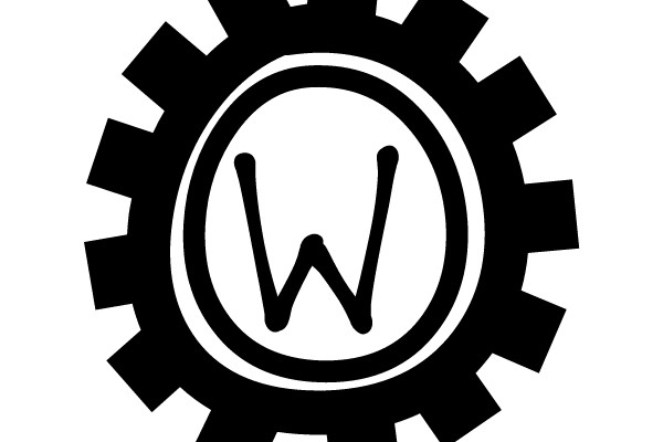 Industrial Gear with 'W' Logo