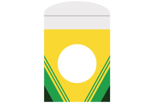 Vibrant Can of Beer with a Green Stripe and a Yellow Circle