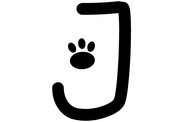 Black Paw Print on White Background