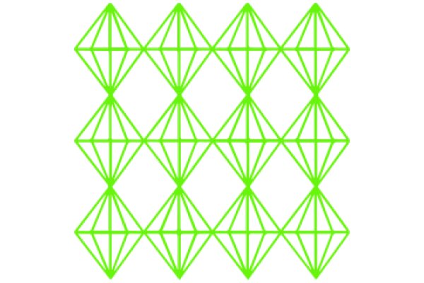 Vibrant Geometric Pattern: A Symmetrical Display of Green Diamond Shapes
