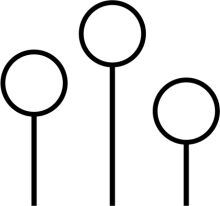 Simplistic Line Drawing of Three Circles on a White Background