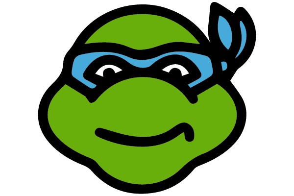Smiling Teenage Mutant Ninja Turtle with Blue Bandana