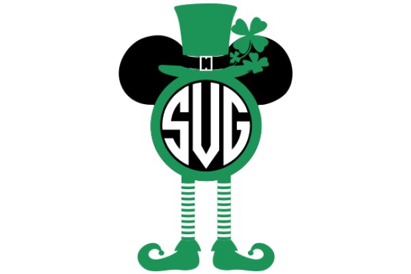 Stylish and Festive: A Green and Black Minimalist Logo for St. Patrick's Day