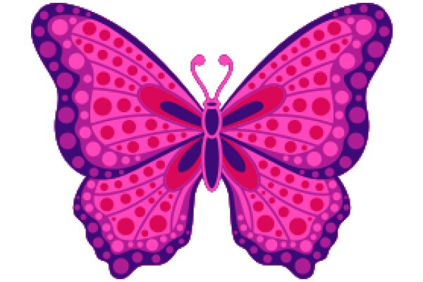 Vivid Pink and Purple Butterfly Illustration