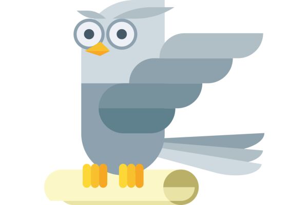 An Owl with a Yellow Feet, Perched on a Log