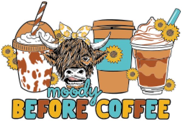 Moody Before Coffee: A Whimsical Illustration of a Cow's Morning Routine