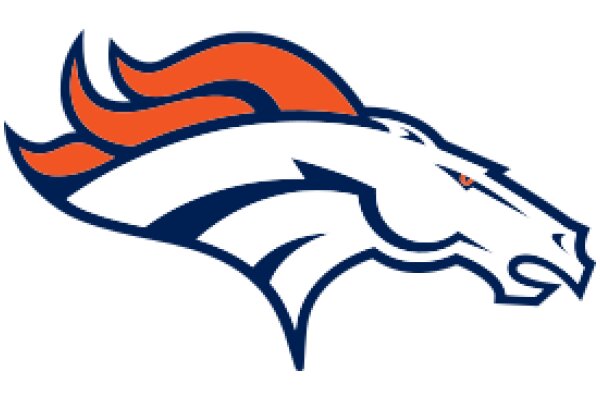 Stylized Logo of a Horse with a Flame Mane and Orange and Blue Colors
