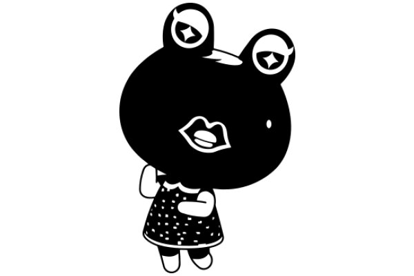 Adorable Cartoon Character: A Cute Frog with a Dress and Big Eyes