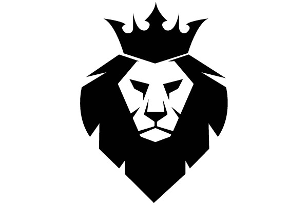 Lion with Crown Silhouette