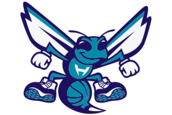 Vibrant and Friendly: The Blue and White Bug Mascot