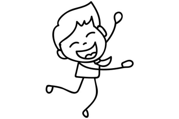 A Joyful Cartoon Character Celebrating a Successful Run