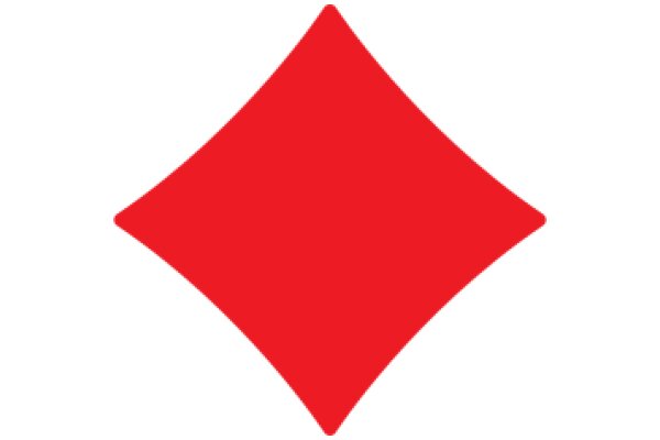 Vivid Red Diamond Shape on White Background