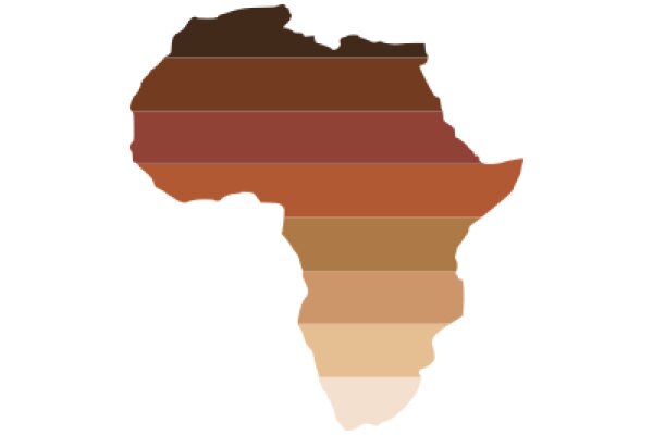 A Stylized Map of Africa in a Striped Color Scheme