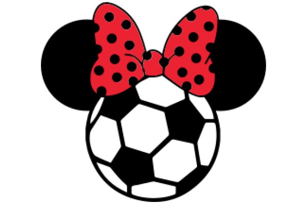 Whimsical Soccer Ball with a Playful Twist: A Red Ladybug Bow on a Soccer Ball