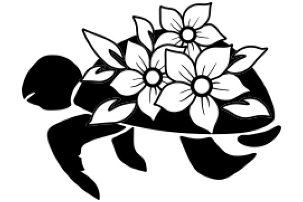 Stylized Turtle with Flower Design