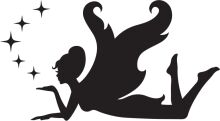 Silhouette of a Fairy with Stars in the Background