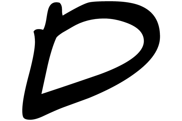 Black Letter 'D' on White Background