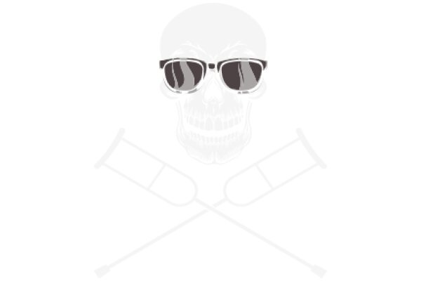 Stylish Skeleton with Sunglasses and Skis