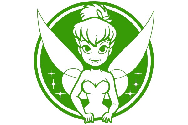 Enchanted Emblem: A Green and White Fairy Badge