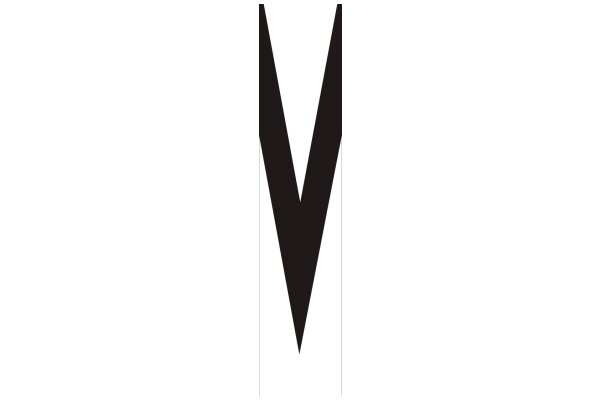 Stylized Black Letter 'M' on a White Background