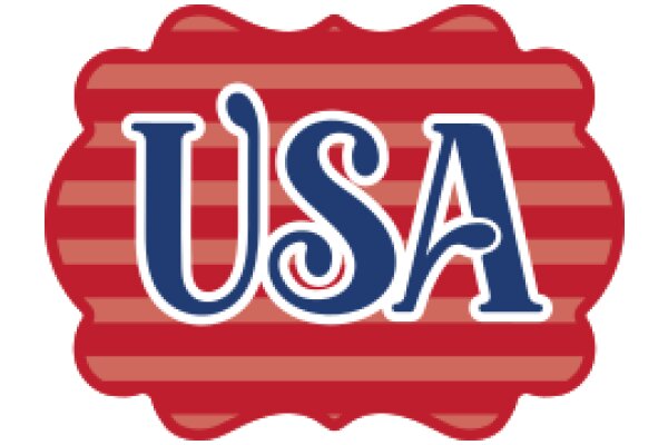 Vintage-Inspired 'USA' Logo with Red and Blue Stripes