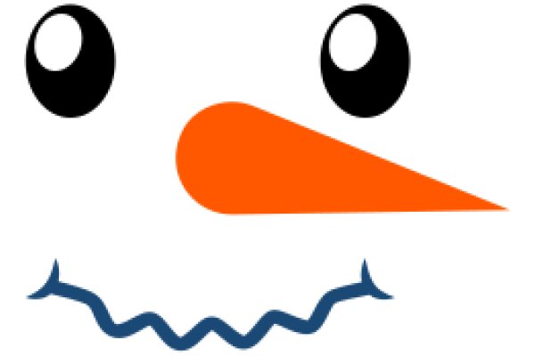 A Friendly AI Mascot: A Smiling Face with an Orange Nose and Blue Mouth