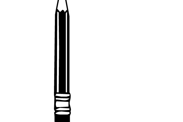 Vertical Pencil and Pen Illustration