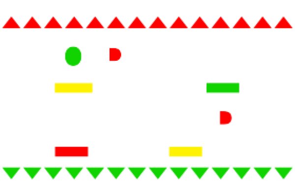 Simplistic Digital Art: A Colorful Pattern of Geometric Shapes