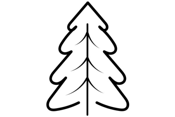 Simplistic Line Drawing of a Christmas Tree