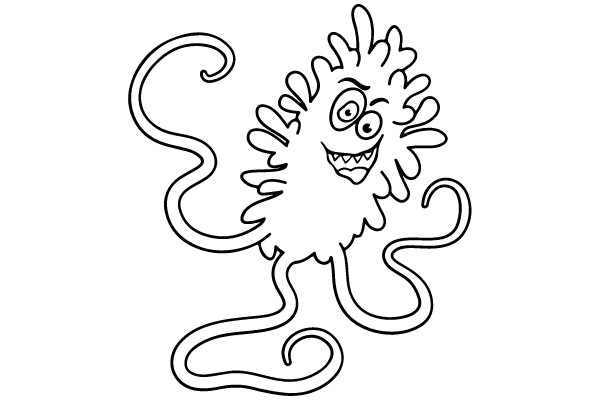 Curly-Furred Cartoon Character: A Playful Sketch