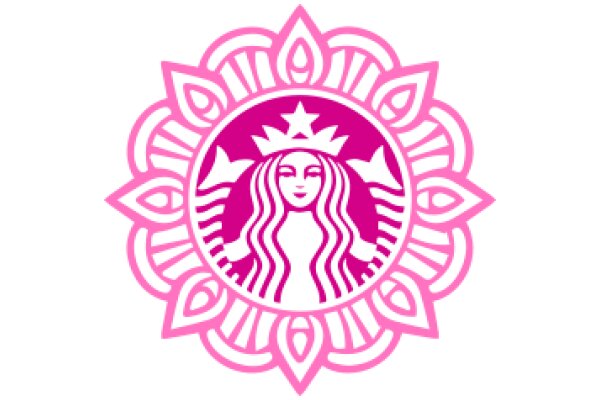 Stylized Starbucks Logo with Pink and Purple Design Elements