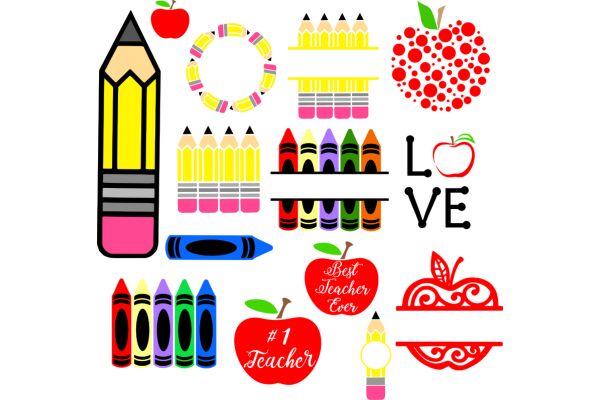A Colorful Collection of Educational Items and Symbols