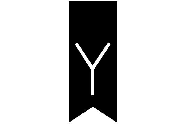 Inverted Y Symbol on Black Background