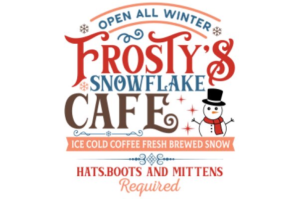 Frosty's Snowflake Cafe: A Winter Wonderland of Ice Cold Coffee, Fresh Brewed Snow, and Cozy Boots and Mittens