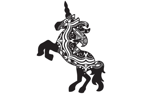 Elegant Unicorn in Monochrome