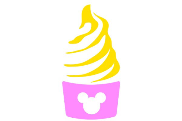 A Delightful Treat: A Pink Cupcake with a Yellow Swirl Ice Cream Topping