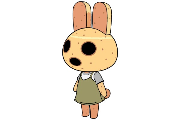 Curious Potato Character with Overalls