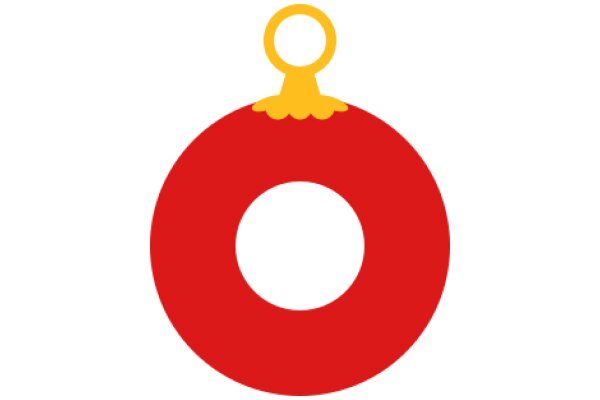 A Red Christmas Ornament with a Yellow Top