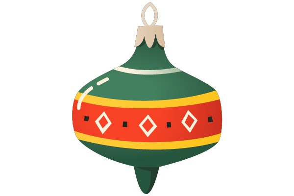 Christmas Ornament: A Festive Green and Red Design with White Accents