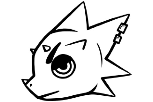 Stylized Cartoon Character: A Whimsical Drawing of a Stylized Character with a Pointy Ear and a Smile