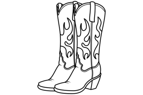 Stylish Cowboy Boots with Flames Design