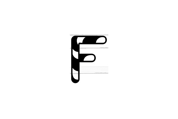 Black Letter F on White Background