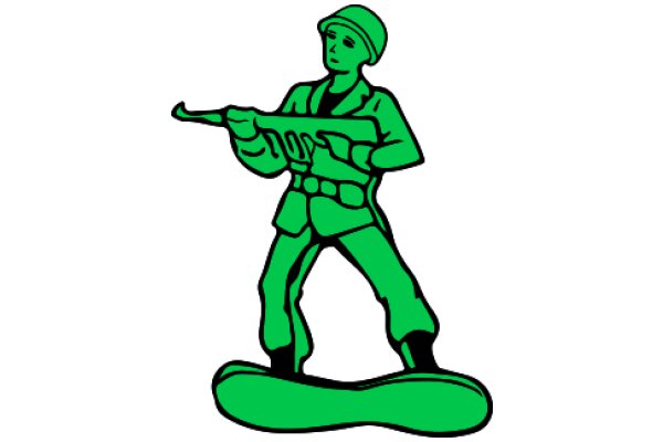 A Cartoon Soldier with a Rifle