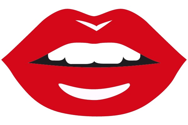 Red Lips with Heart Shaped Smile
