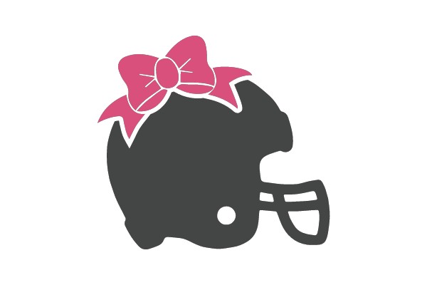 Football Helmet with Pink Bow