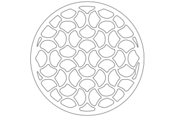 A Simple, White Line Art of a Circular Pattern