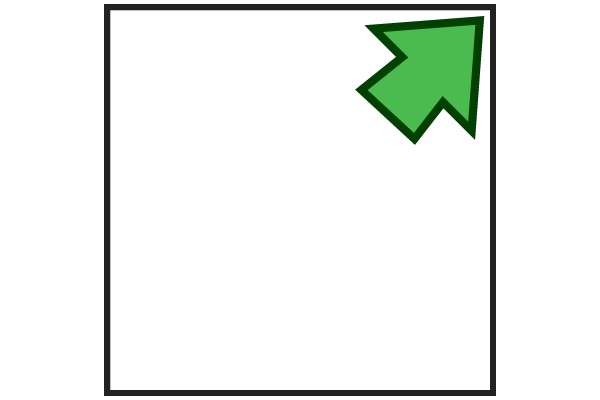 A Simple Green Arrow on a White Background