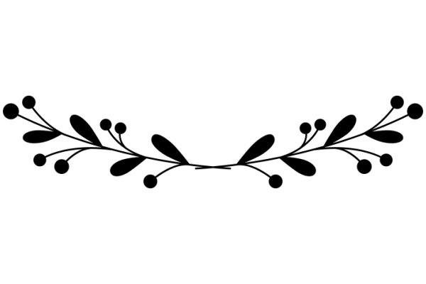 Elegant Black Floral Design on a White Background