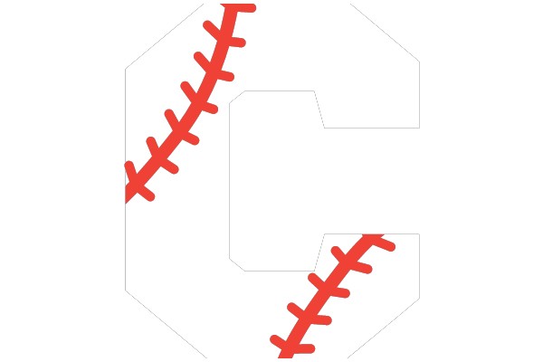 Red Stitched Baseball in a Hexagon Shape