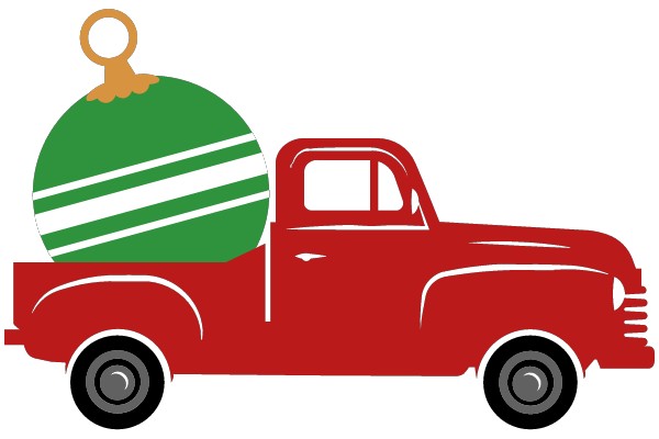 Season's Greetings: Classic Christmas Truck with Ornament